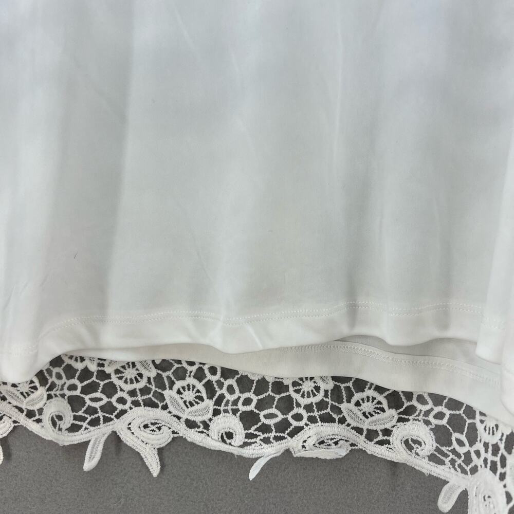 NWT Philosophy Top Women's XXL White Lace Crochet Look Lined Feminine - Picture 8 of 12